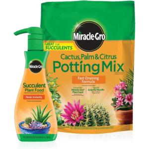 imageMiracleGro Cactus Palm ampamp Citrus Potting Mix and Succulent Plant Food  Bundle of Potting Soil 8 qt and Liquid Plant Food 8 oz for Growing and Fertilizing Indoor SucculentsPotting Mix  Plant Food