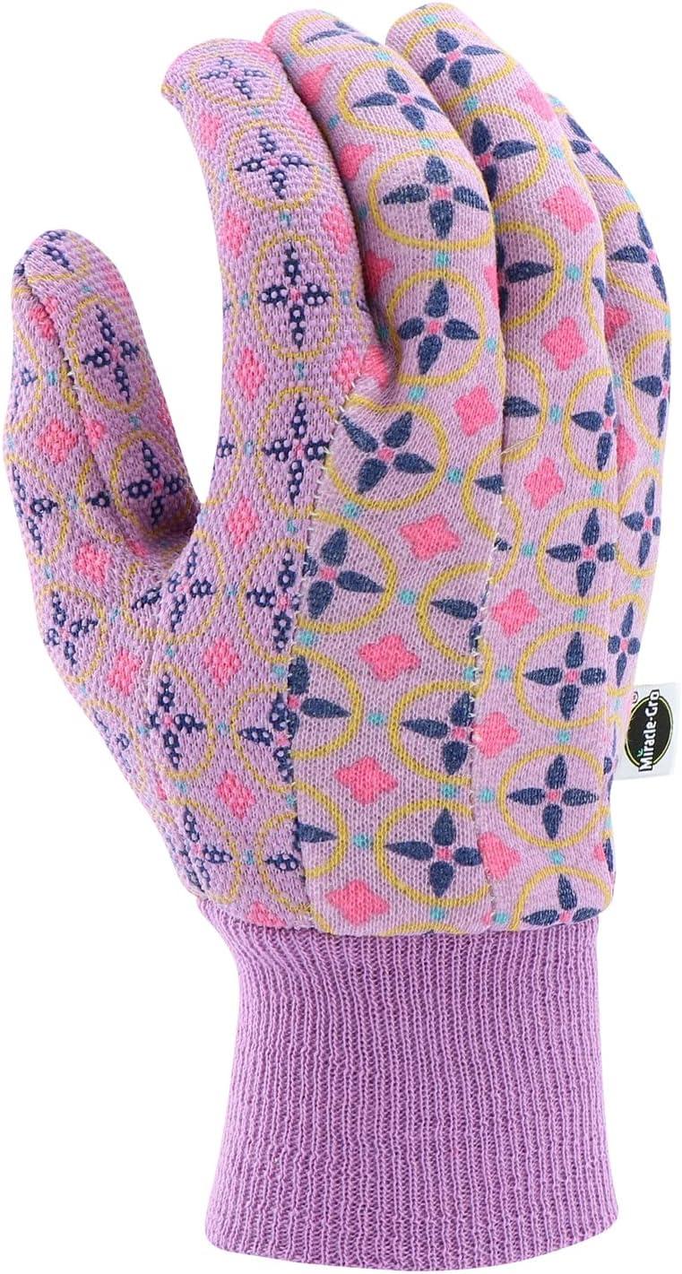 imageMiracleGro Womens Printed Jersey Dotted Palm Garden Work Gloves