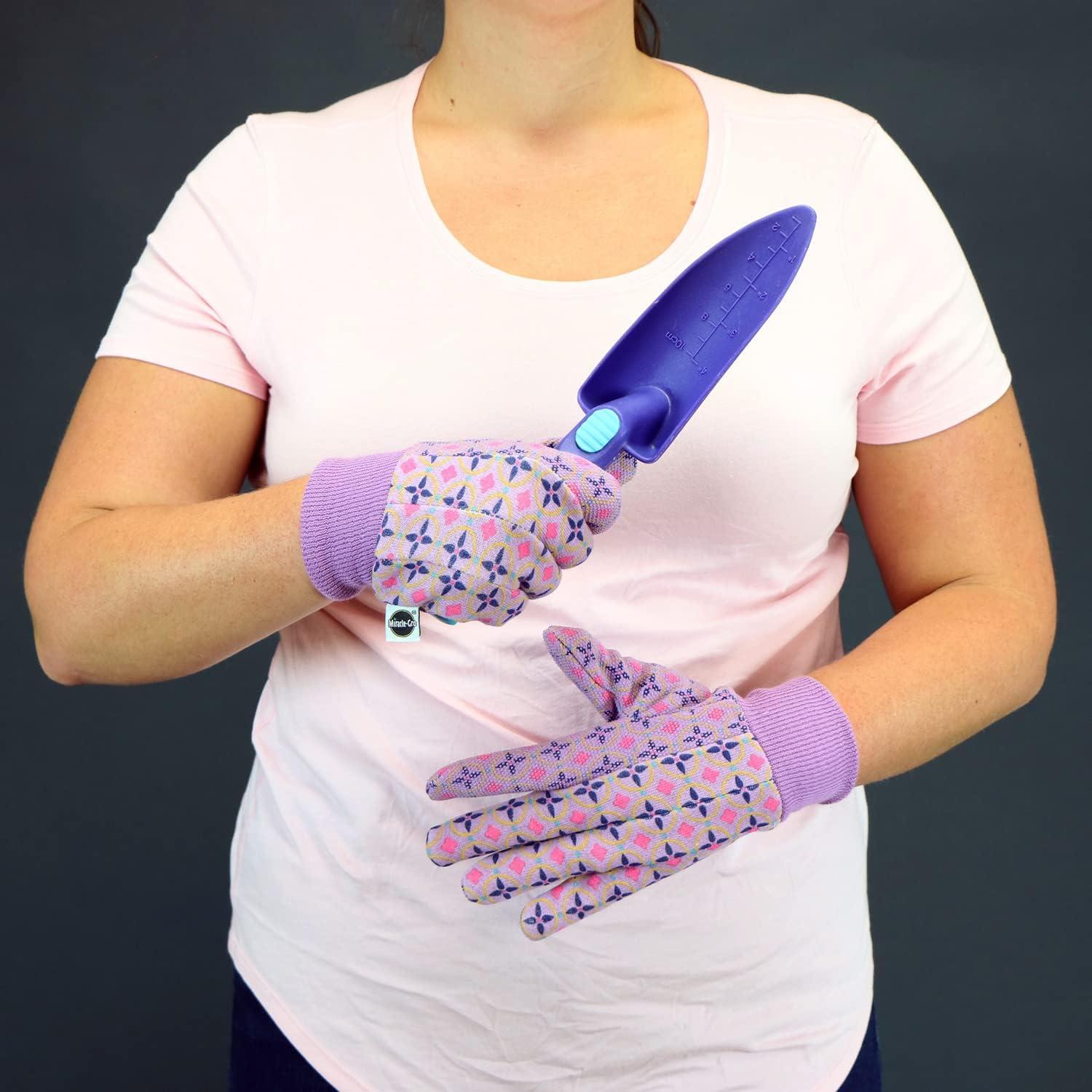 imageMiracleGro Womens Printed Jersey Dotted Palm Garden Work Gloves