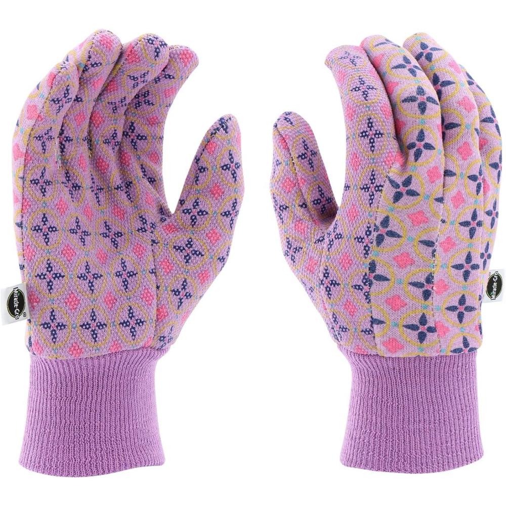 imageMiracleGro Womens Printed Jersey Dotted Palm Garden Work Gloves