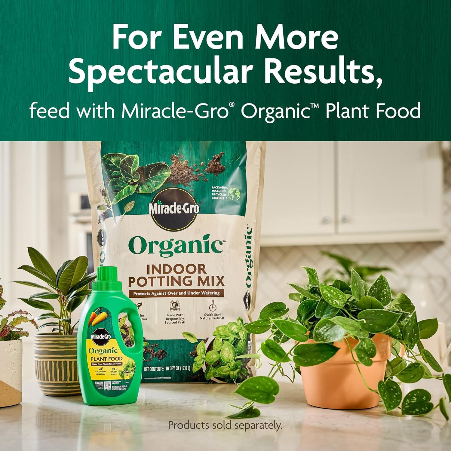 imageMiracleGro Organic Indoor Potting Mix Protects Against Over and Under Watering for Indoor Container Plants Houseplants and Starter Plants OMRI Listed 16 qt 2Pack16QT