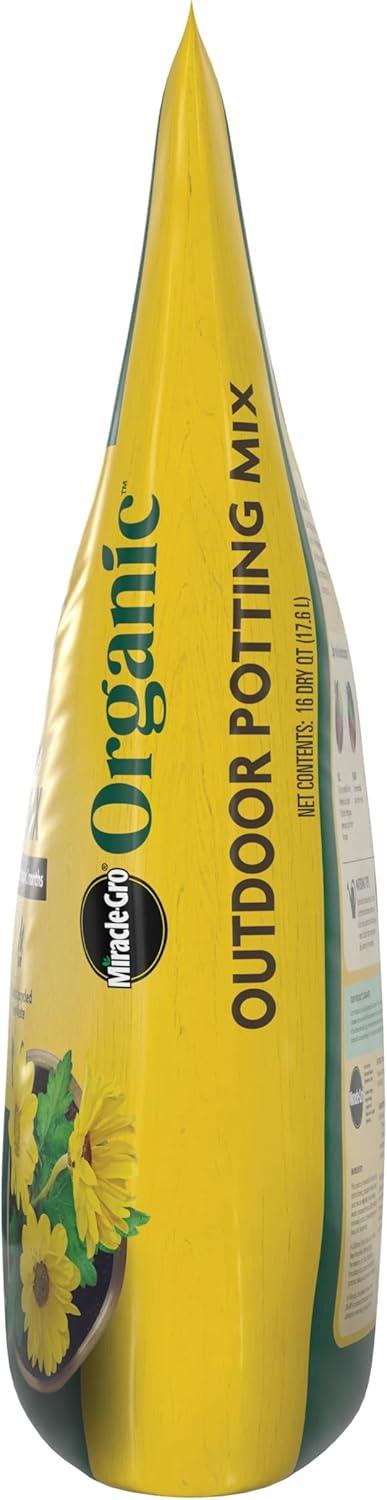 imageMiracleGro Organic Outdoor Potting Mix for Outdoor Container Plants Contains QuickRelease Natural Fertilizer OMRI Listed 16 qt 2Pack