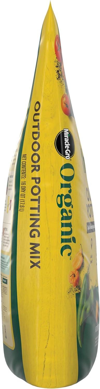 imageMiracleGro Organic Outdoor Potting Mix for Outdoor Container Plants Contains QuickRelease Natural Fertilizer OMRI Listed 16 qt 2Pack