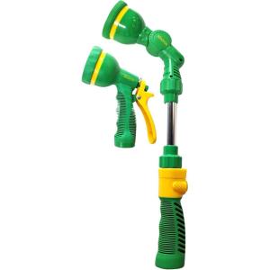 imageMiracleGro Garden Hose Nozzle 2Pack  Includes Adjustable Spray Nozzle and 9Pattern HeavyDuty Nozzle with Ergonomic Grips for Watering Gardening Cleaning and Outdoor UseAdjustable Hose Nozzle  Watering Wand Set