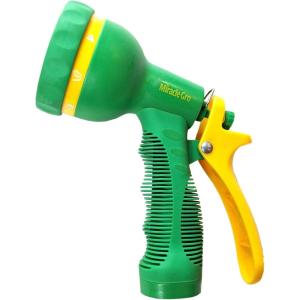 imageMiracleGro Garden Hose Nozzle 2Pack  Includes Adjustable Spray Nozzle and 9Pattern HeavyDuty Nozzle with Ergonomic Grips for Watering Gardening Cleaning and Outdoor Use9Pattern Hose Nozzle