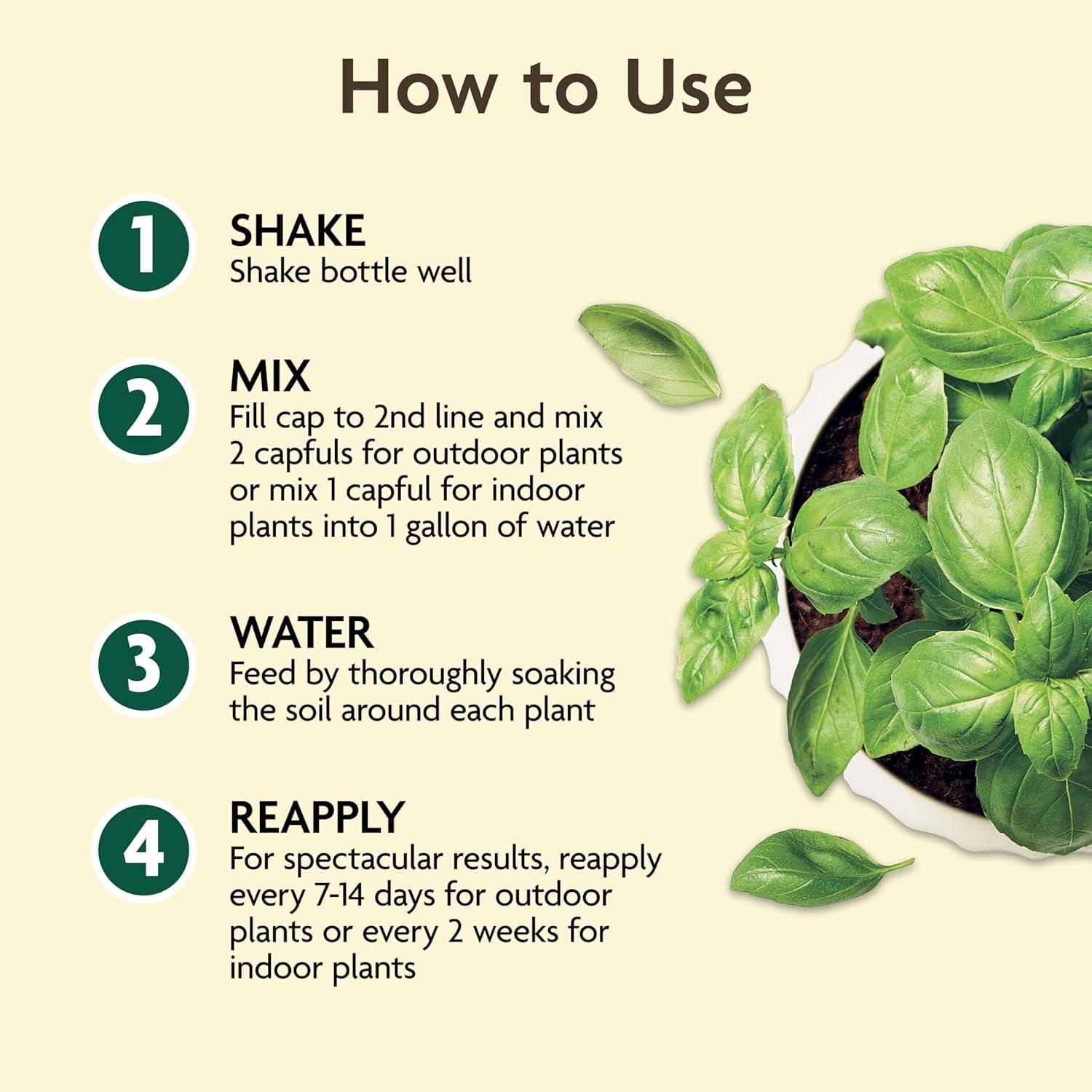 imageMiracleGro Organic Plant Food Made from Plants for All Plants Use with Indoor or Outdoor Container Plants and InGround Gardens OMRI Listed 32 oz