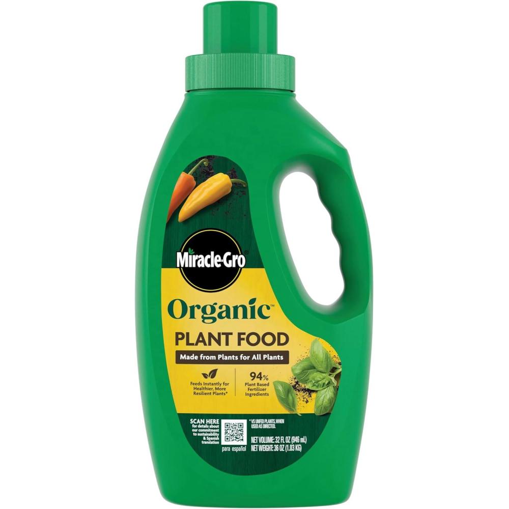 imageMiracleGro Organic Plant Food Made from Plants for All Plants Use with Indoor or Outdoor Container Plants and InGround Gardens OMRI Listed 32 oz