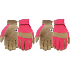 imageMiracleGro MG86205 General Utility Gloves  MediumLarge Synthetic Leather Padded Palm Gloves Spandex Back Adjustable Hook and Loop Wrist 1 Count Pack of 11 Count Pack of 2