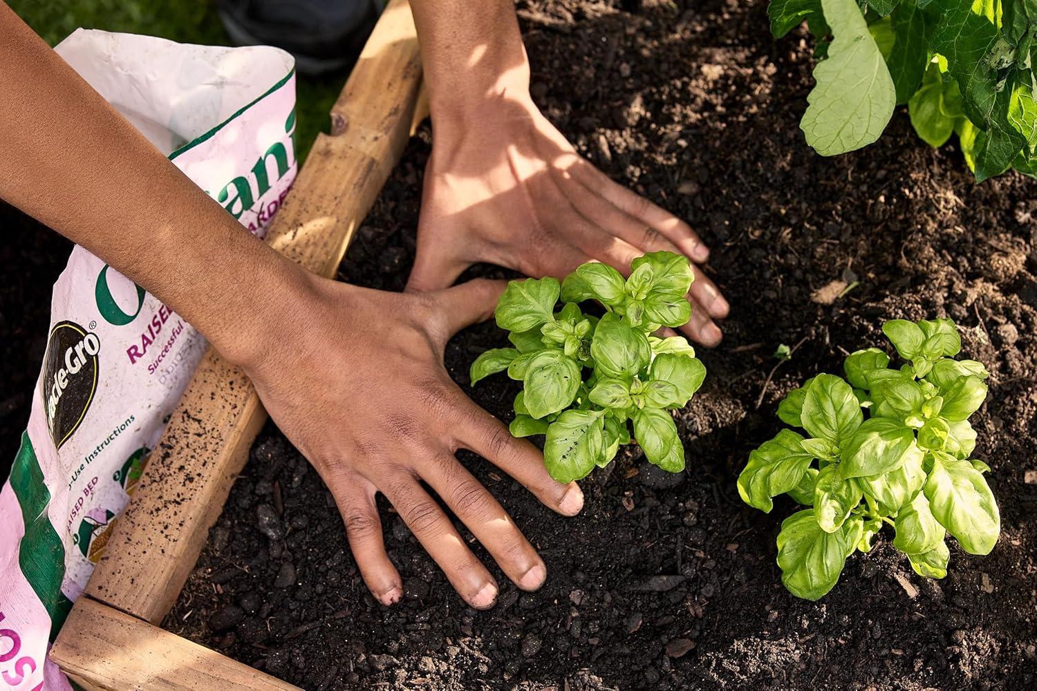 imageMiracleGro Organic Raised Bed and Garden Soil with Quick Release Natural Fertilizer Peat Free OMRI Listed 1 cu ft