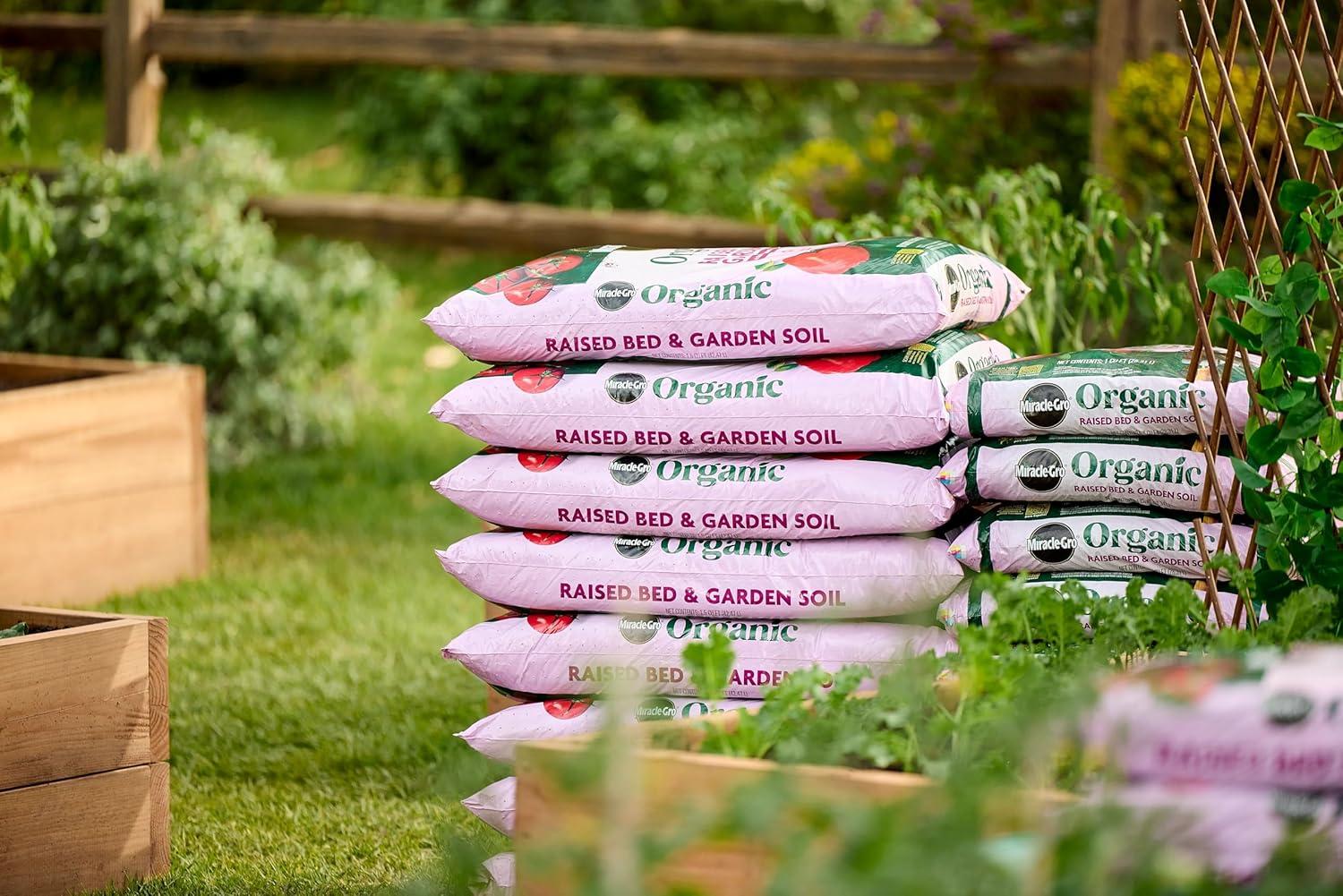 imageMiracleGro Organic Raised Bed and Garden Soil with Quick Release Natural Fertilizer Peat Free OMRI Listed 1 cu ft
