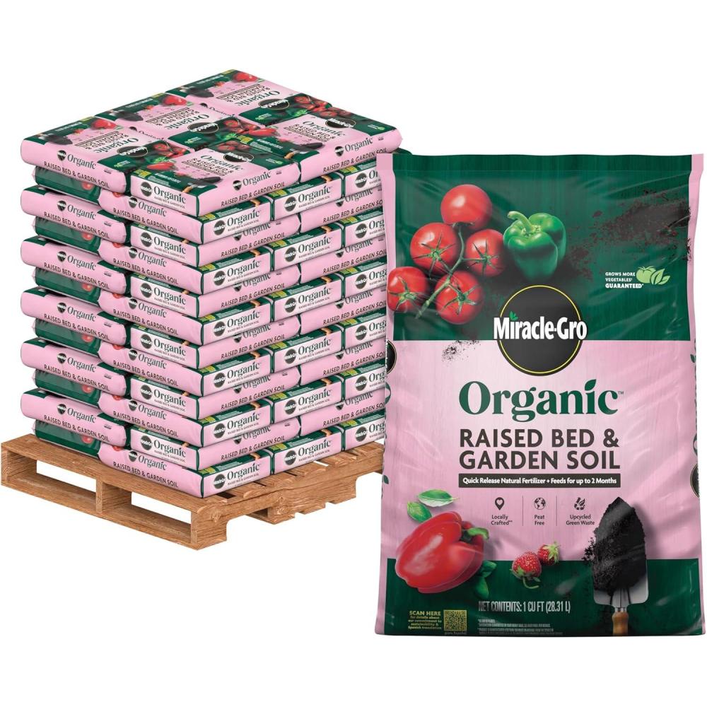 imageMiracleGro Organic Raised Bed and Garden Soil with Quick Release Natural Fertilizer Peat Free OMRI Listed 1 cu ft
