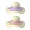 imageMiracle Gro Womens Summer Sun Striped Hat Wide Brim Ultraviolet Protection Comfort One Size Fits All PinkPurple MG100170