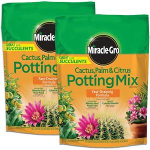 imageMiracleGro Cactus Palm and Citrus Potting Mix for Indoor or Outdoor Potted Plants Great for Succulents 8 qt 2Pack8 Qt Pack of 2