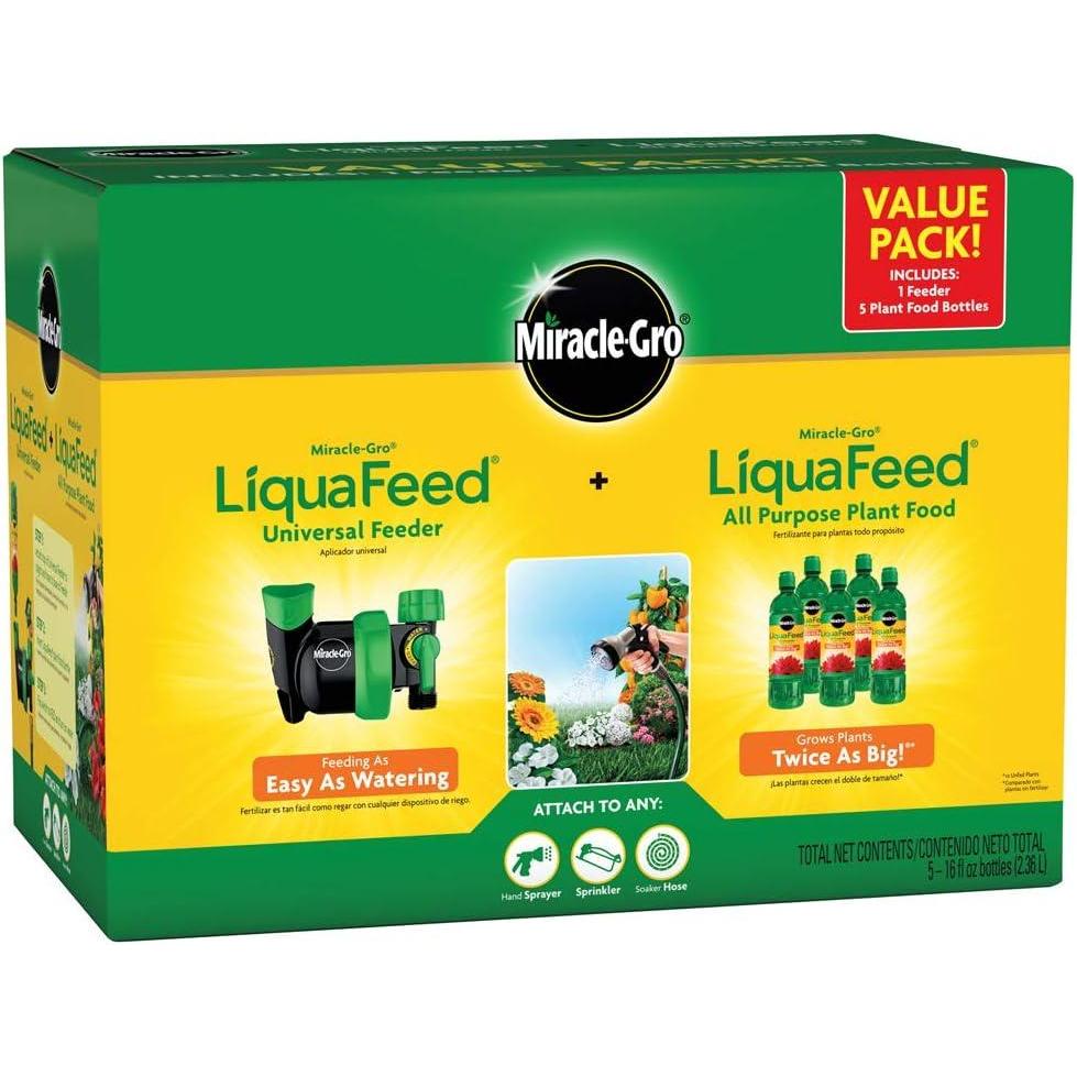 imageMiracleGro LiquaFeed Universal Feeder and MiracleGro LiquaFeed All Purpose Plant Food Value Pack