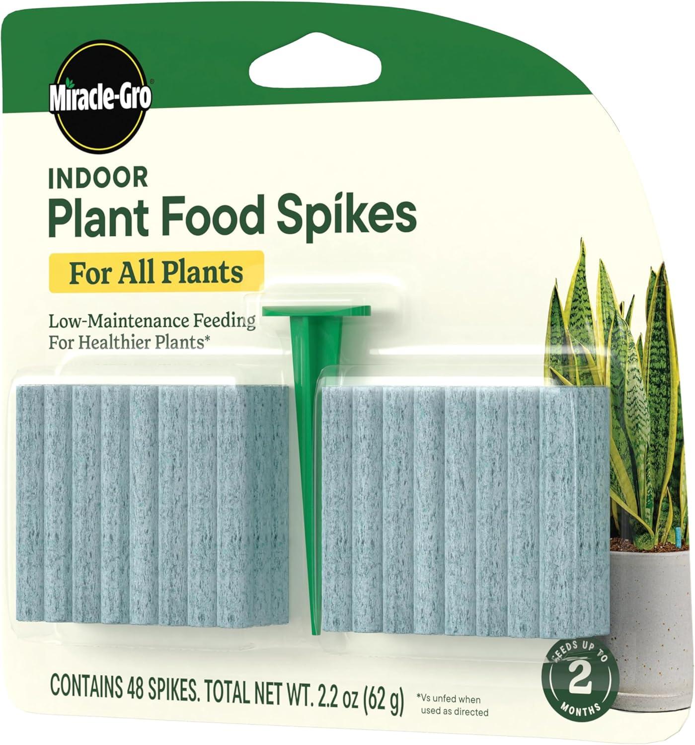 imageMiracleGro Indoor Plant Food Spikes for All Plants Fertilizer Spikes for Houseplants Flowers Vegetables and Herbs 48 Spikes
