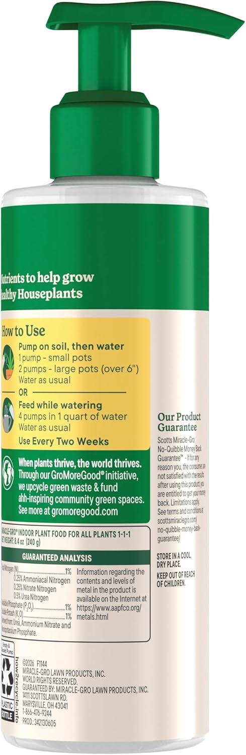 imageMiracleGro Indoor Plant Food for All Plants Liquid Plant Food for Houseplants Flowers Vegetables Herbs and More 8 fl oz 2Pack