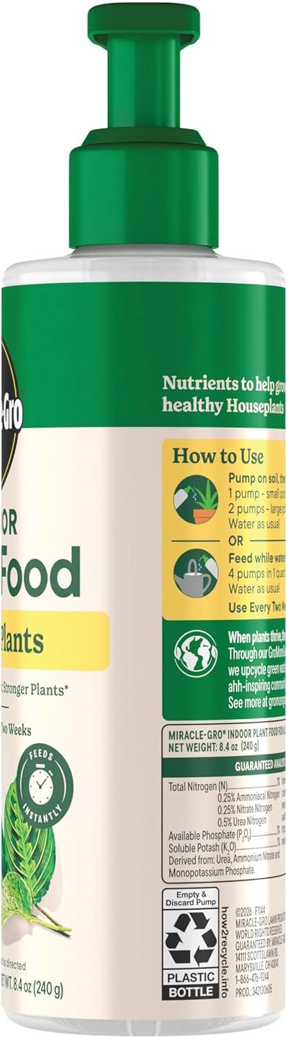 imageMiracleGro Indoor Plant Food for All Plants Liquid Plant Food for Houseplants Flowers Vegetables Herbs and More 8 fl oz 2Pack