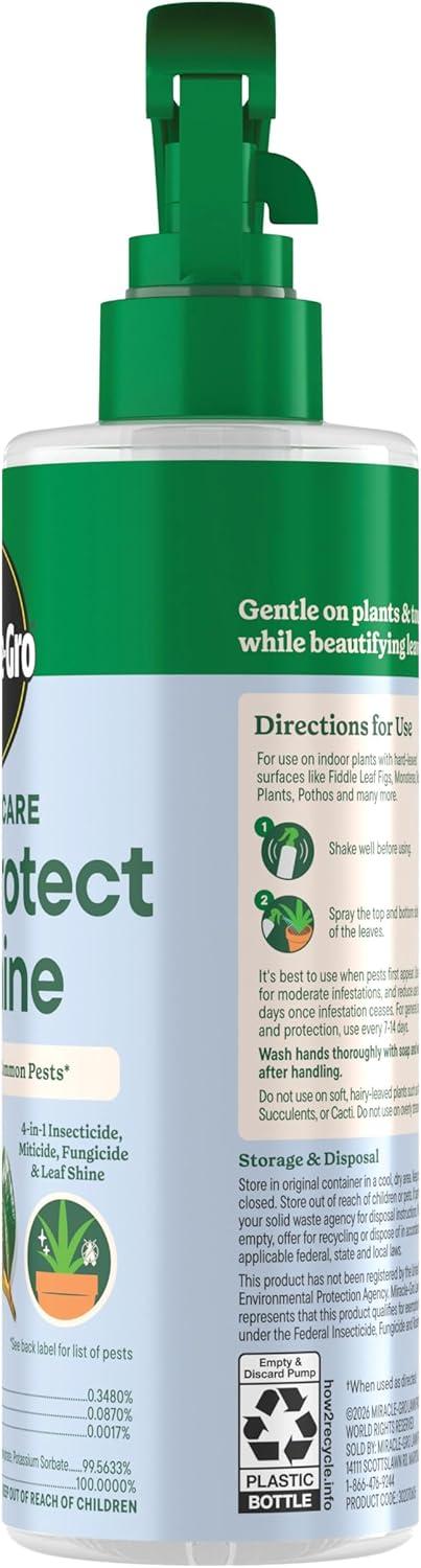 imageMiracleGro Plant Care Leaf Protect and Shine 4in1 Insecticide Miticide Fungicide and Leaf Shine Spray for Indoor Plants 8 fl oz 2Pack
