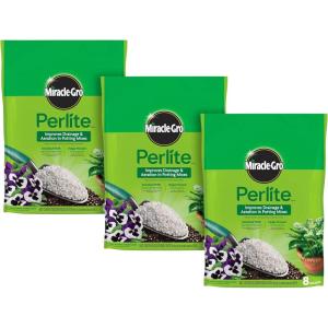 image:imageMiracleGro Perlite  Enriched with Plant Food Improves Drainage and Aeration in Potting Soil Mixes For Container Plants 8 qt 2Pack3 Pack