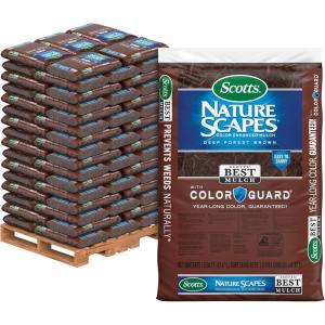 image:imageScotts Nature Scapes Color Enhanced Mulch Deep Forest Brown  Wood Shredded and Bagged Brown Landscaping Mulch Bulk Mulch Pallet  15 cu ft Bags Pallet of 80Brown