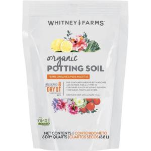 image:imageWhitney Farms Organic Potting Soil  Natural Indoor and Outdoor Container Mix Organic Potting Soil for Vegetables Herbs and Flowers Feeds Plants up to 2 Months 8 qt8 QT