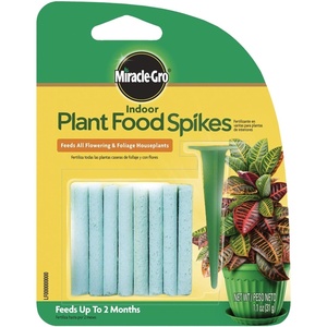 image:imageMiracleGro Indoor Plant Food Spikes Includes 24 Spikes  Continuous Feeding for all Flowering and Foliage Houseplants  NPK 61261 Pack
