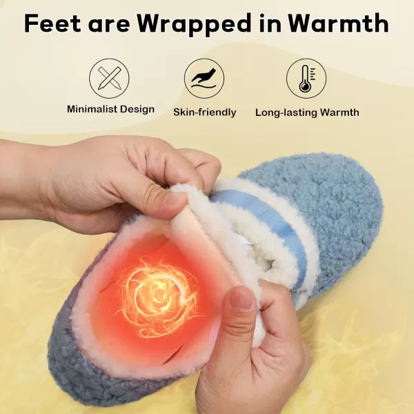 BARERUN Fuzzy Slippers for Women Men Soft Fleece House Shoes Unisex Comfy Furry Fluffy Home Slipper Socks Cozy Plush Slip-on Slides Non-slip Barefoot Winter Shoes for Indoor Outdoor