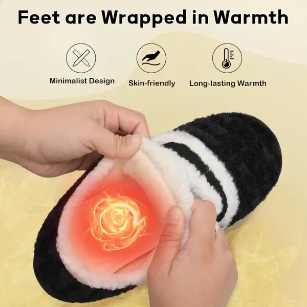 BARERUN Fuzzy Slippers for Women Men Soft Fleece House Shoes Unisex Comfy Furry Fluffy Home Slipper Socks Cozy Plush Slip-on Slides Non-slip Barefoot Winter Shoes for Indoor Outdoor