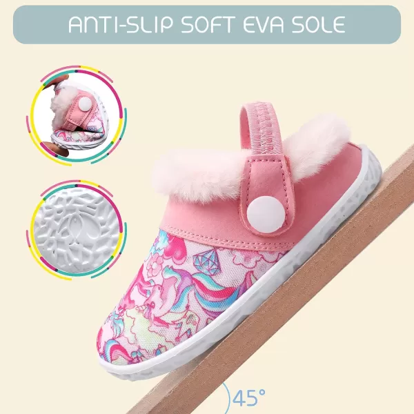 BARERUN Infant Toddler Slippers Kids Slippers Fuzzy Slides for Girls Boys Cozy Lightweight Slip-On House Newborn Crib Shoes