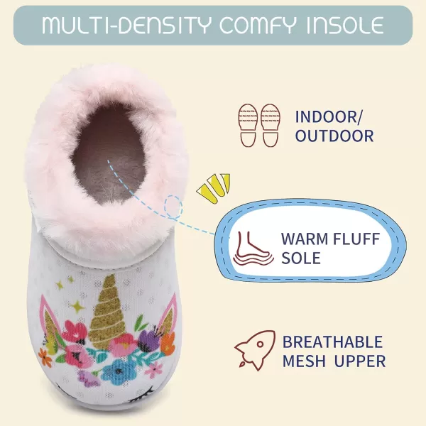 BARERUN Infant Toddler Slippers Kids Slippers Fuzzy Slides for Girls Boys Cozy Lightweight Slip-On House Newborn Crib Shoes