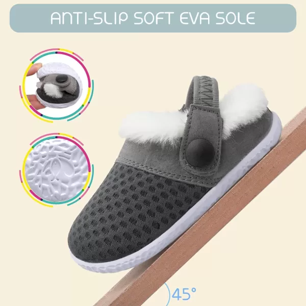 BARERUN Infant Toddler Slippers Kids Slippers Fuzzy Slides for Girls Boys Cozy Lightweight Slip-On House Newborn Crib Shoes