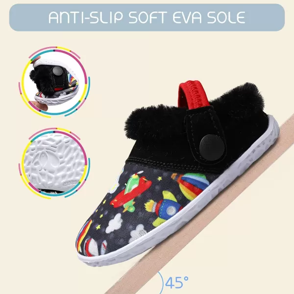 BARERUN Infant Toddler Slippers Kids Slippers Fuzzy Slides for Girls Boys Cozy Lightweight Slip-On House Newborn Crib Shoes
