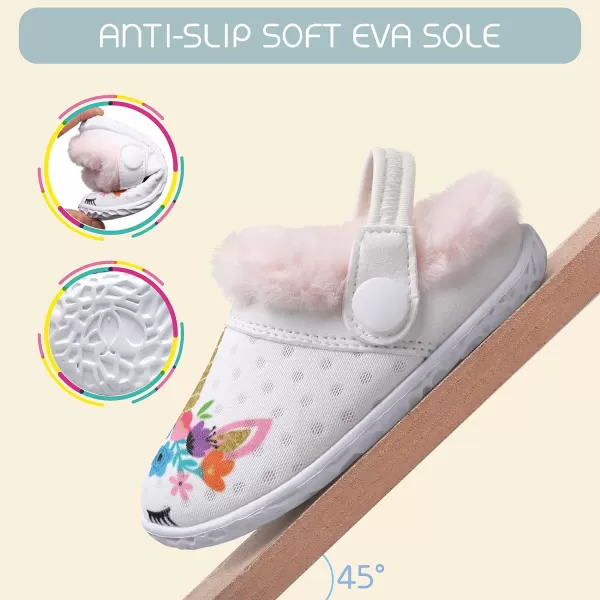 BARERUN Infant Toddler Slippers Kids Slippers Fuzzy Slides for Girls Boys Cozy Lightweight Slip-On House Newborn Crib Shoes