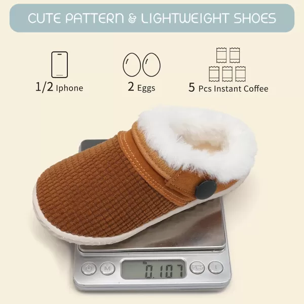 BARERUN Infant Toddler Slippers Kids Slippers Fuzzy Slides for Girls Boys Cozy Lightweight Slip-On House Newborn Crib Shoes