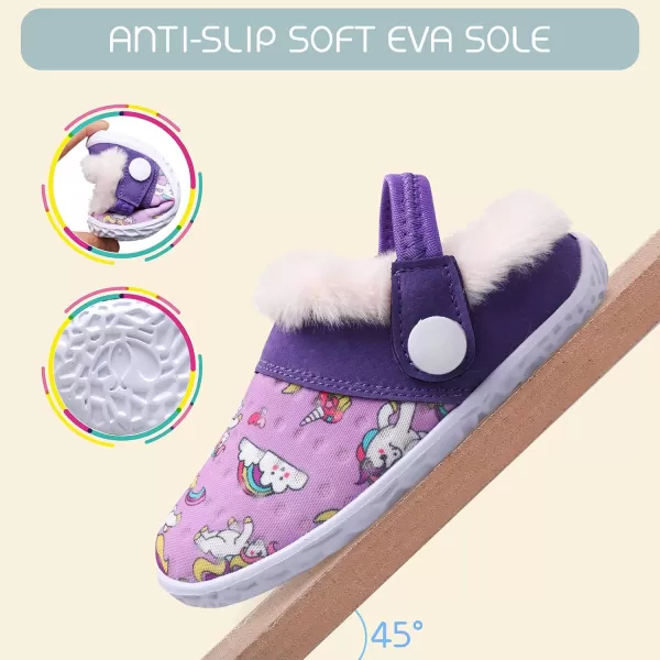 BARERUN Infant Toddler Slippers Kids Slippers Fuzzy Slides for Girls Boys Cozy Lightweight Slip-On House Newborn Crib Shoes