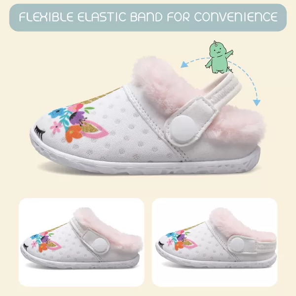 BARERUN Infant Toddler Slippers Kids Slippers Fuzzy Slides for Girls Boys Cozy Lightweight Slip-On House Newborn Crib Shoes