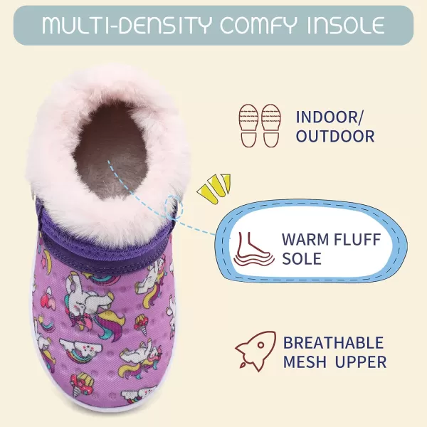BARERUN Infant Toddler Slippers Kids Slippers Fuzzy Slides for Girls Boys Cozy Lightweight Slip-On House Newborn Crib Shoes