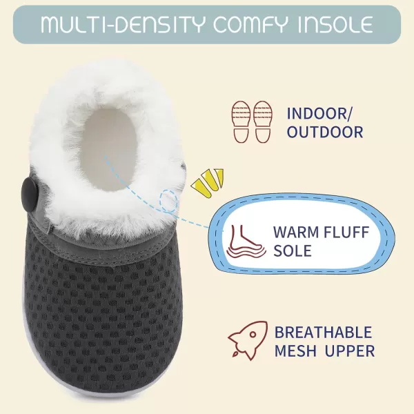 BARERUN Infant Toddler Slippers Kids Slippers Fuzzy Slides for Girls Boys Cozy Lightweight Slip-On House Newborn Crib Shoes