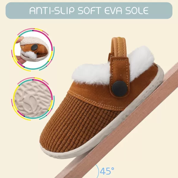 BARERUN Infant Toddler Slippers Kids Slippers Fuzzy Slides for Girls Boys Cozy Lightweight Slip-On House Newborn Crib Shoes