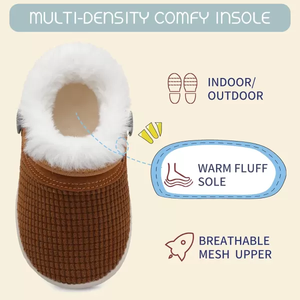 BARERUN Infant Toddler Slippers Kids Slippers Fuzzy Slides for Girls Boys Cozy Lightweight Slip-On House Newborn Crib Shoes