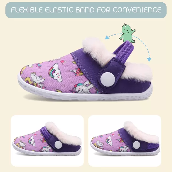 BARERUN Infant Toddler Slippers Kids Slippers Fuzzy Slides for Girls Boys Cozy Lightweight Slip-On House Newborn Crib Shoes