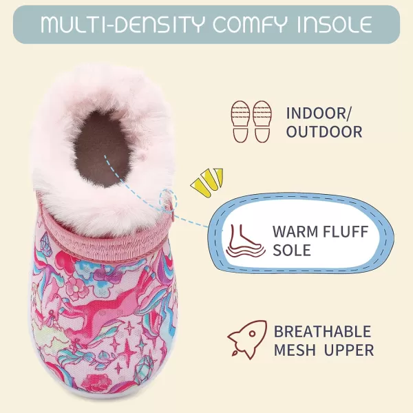 BARERUN Infant Toddler Slippers Kids Slippers Fuzzy Slides for Girls Boys Cozy Lightweight Slip-On House Newborn Crib Shoes