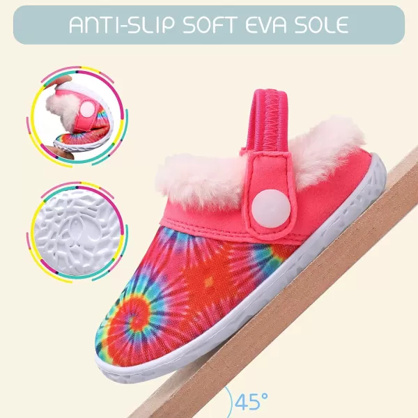 BARERUN Infant Toddler Slippers Kids Slippers Fuzzy Slides for Girls Boys Cozy Lightweight Slip-On House Newborn Crib Shoes