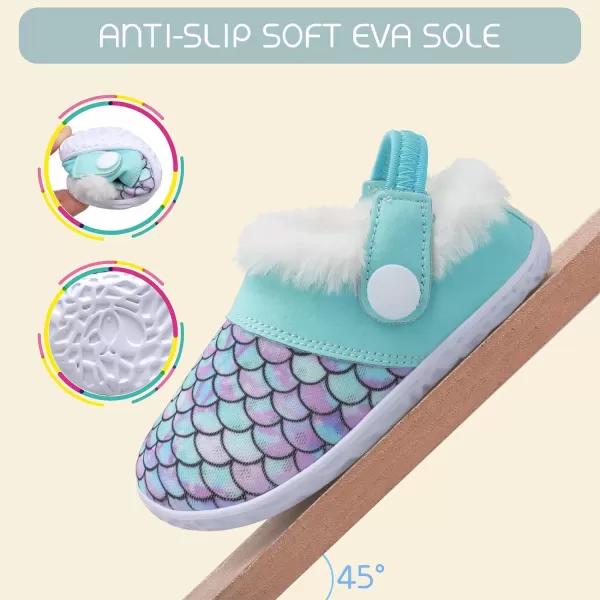 BARERUN Infant Toddler Slippers Kids Slippers Fuzzy Slides for Girls Boys Cozy Lightweight Slip-On House Newborn Crib Shoes
