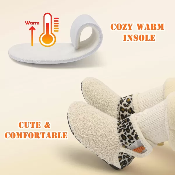 BARERUN Toddler Slippers Girls Boys House Shoes Baby Winter Booties Plush Cozy Kids House Slipper Warm Lightweight Infant Walking Shoes Socks