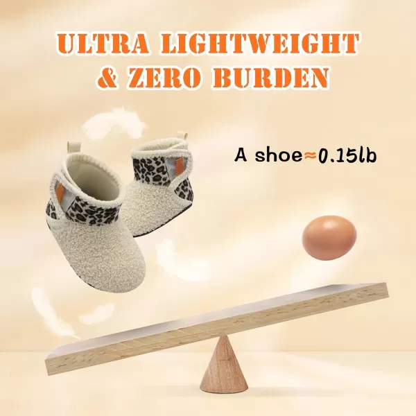 BARERUN Toddler Slippers Girls Boys House Shoes Baby Winter Booties Plush Cozy Kids House Slipper Warm Lightweight Infant Walking Shoes Socks
