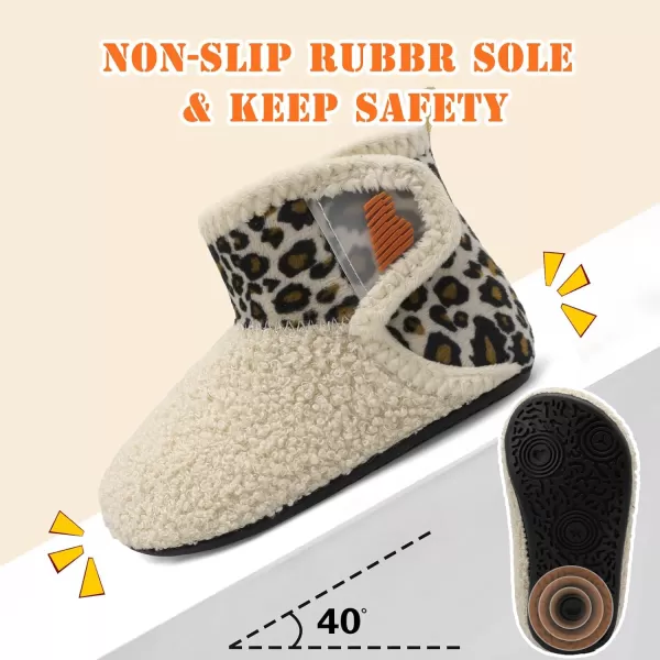 BARERUN Toddler Slippers Girls Boys House Shoes Baby Winter Booties Plush Cozy Kids House Slipper Warm Lightweight Infant Walking Shoes Socks