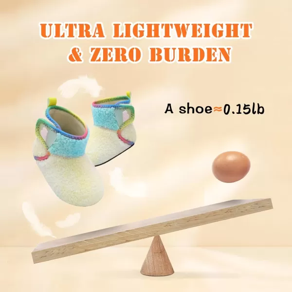 BARERUN Toddler Slippers Girls Boys House Shoes Baby Winter Booties Plush Cozy Kids House Slipper Warm Lightweight Infant Walking Shoes Socks