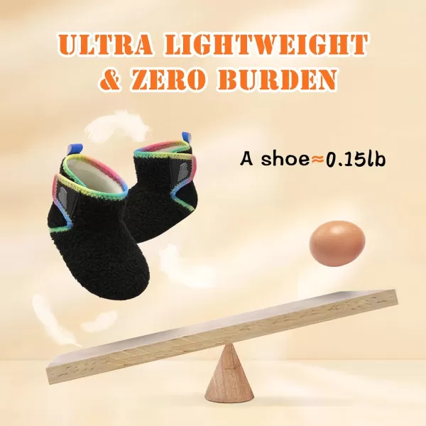 BARERUN Toddler Slippers Girls Boys House Shoes Baby Winter Booties Plush Cozy Kids House Slipper Warm Lightweight Infant Walking Shoes Socks