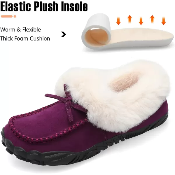 BARERUN Womens Moccasin Snow Boots Warm Winter Boots Ankle Boots for Women Outdoor Fur Lined Womens Shoes Slippers